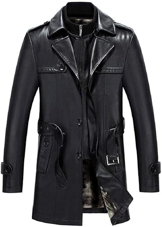 Amazon Co Jp レザーコートメンズ レザーコート ロングコートメンズ裏起毛 革ジャン ライディング ジャケット アウターブルゾンダブルライダース Ma 1 Gジャンm 5l 車 バイク
