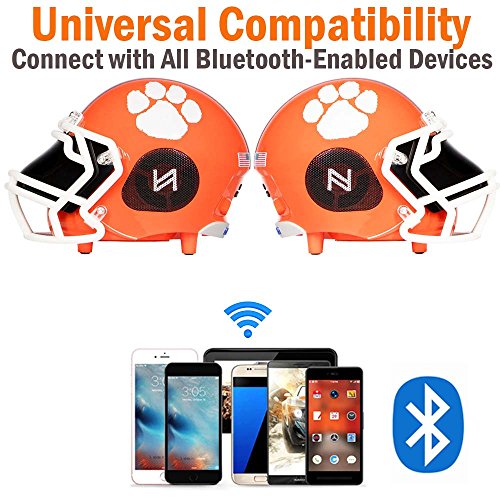 Nima Athletics Portable Bluetooth Speaker, [Officially Licensed] NCAA College Football Helmet Wireless Stereo Speaker Built-in Mic, Loud HD Sound Bass - 5" Helmet Speaker (Small, Clemson Tigers) - Thumbnail 3