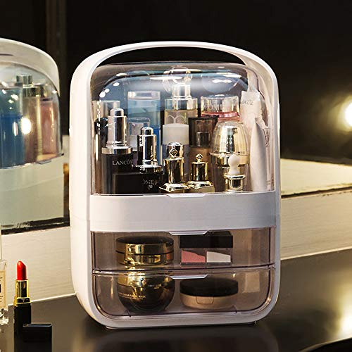 Multifunctional Makeup Organizer,Waterproof and Dustproof Cosmetic Organizer Box Portable Handle