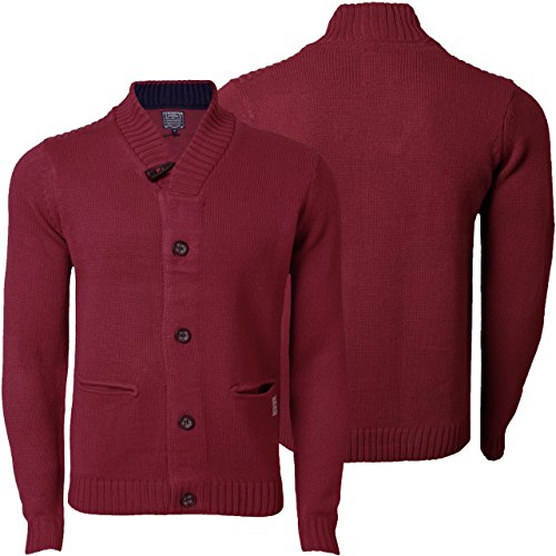 Kensington Men's Knitted Jumper Sweater Pullover Knitwear Casual Winter Large Rumba Red