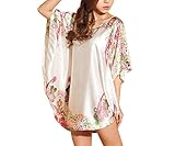 Tangkula Women's Short Batwing Sleeve Plus Size Nightgown