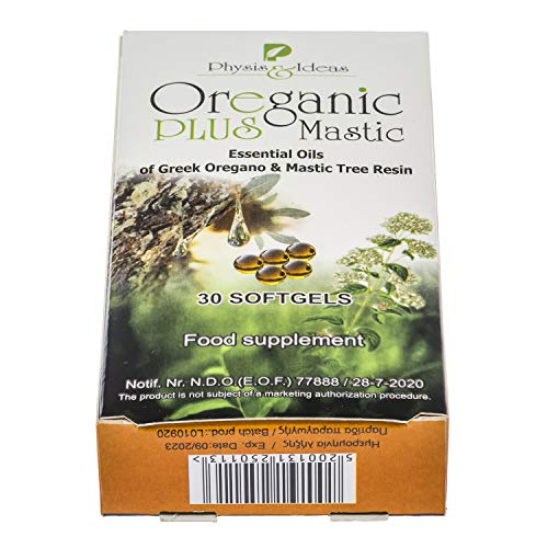 Oreganic Plus Mastic - Oregano Oil with Mastic Oil Capsules - Revolutionary Essential Oils Wellness Formula - Immune System Booster and Intestinal Support - Non-GMO - 30 Count Hygiene Pack Blister