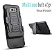 Galaxy S6 Case, Samsung Galaxy S6 Case, Starshop [Heavy Duty] Dual Layers Kickstand Case With [0.33m 9H Tempered Glass Screen Protector Included] and Locking Belt Clip (Black)