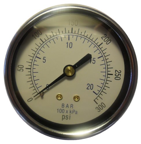 New Air Pressure Gauge for air compressor WOG water oil gas 2" Dial Center Back Mount 1/4" npt 0-300