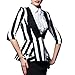 Ashlen Womens Fashion Classic Black & White Striped Peplum Fitted Blazer Jacket