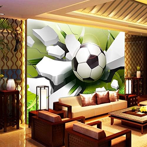 Yshasag Seidenwandbild Personlichkeit Kreative Broken Fussball 3d Cartoon Tapete Kinderzimmer Dekor Dekor Fototapeten 208cm 146cm Amazon De Kuche Haushalt
