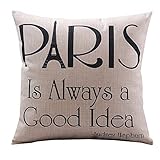 OrangeTag Create for-Life Cotton Linen Decorative Pillowcase Throw Pillow Cushion Cover Parisa