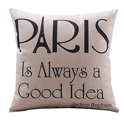 OrangeTag Create for-Life Cotton Linen Decorative Pillowcase Throw Pillow Cushion Cover Parisa