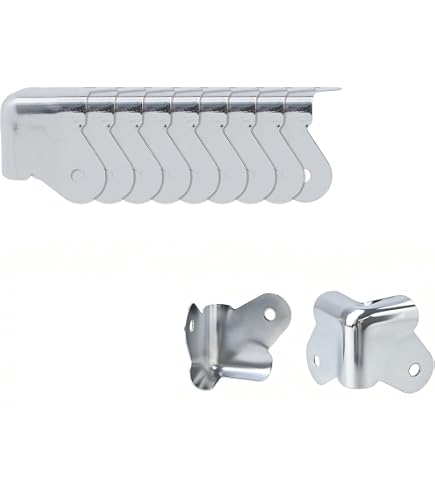 16-Pack Chrome-Plated Iron Corner Protectors – 50x50x45mm Metal Box Corner Braces With Screws, For Cases, Chests, Tables & Furniture