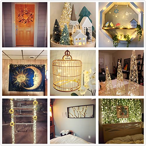 Battery Operated String Lights for Bedroom 7Ft 20 LED Silver Copper Wire Fairy Lights Room Decor for Teen Girls Starry Moon Lights for Garlands Centerpiece Party Table Christmas Decor Light Warm White