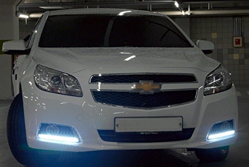 iJDMTOY Switchback LED Daytime Running Light Kit Compatible With 2013-2015 Chevrolet Malibu, White/Amber DRL Bezel Assy w/Module Box, Powered by 22 Pieces LED Lights