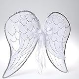 Century Novelty White Glitter Wings