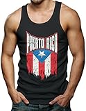Big Puerto Rico Distressed Flag Men's Tank Top T-shirt