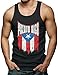 Big Puerto Rico Distressed Flag Men's Tank Top T-shirt