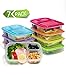 Meal Prep Containers 3 Compartment Food Storage Containers Microwave Dishwasher Freezer Safe (Color mixing, 7 PACK (3compartment))