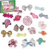 Bundle Monster 18pc Ribbon Bow Flower Mixed Design Baby Girl Toddler Hair Clips - Set 2