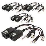 Generic BNC to RJ45 CAT5 Video + Data +Power Balun Connector for CCTV PTZ Camera (pack of 4)