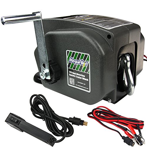 Megaflint Trailer Winch,Reversible Electric Winch, for Boats up to 6000