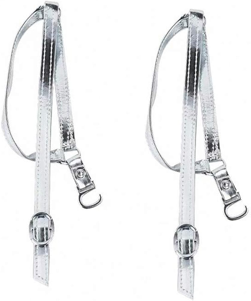 Amazon Zher Lu シューズストラップ 靴ストラップ ハイヒール用 足首靴紐 ひも シューズアクセサリー かかと脱げ防止 ハイヒール対応 転倒防止 調節可能 3色選べる 2個1組 シルバー シューケア シューアクセサリー