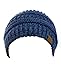 NYfashion101 Exclusive Unisex Two Tone Warm Cable Knit Thick Slouch Beanie Cap, Blue/Denim