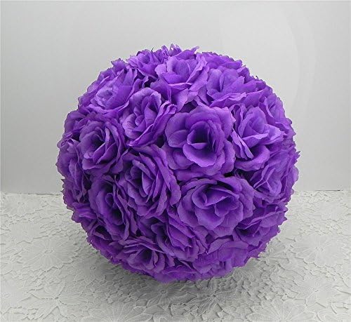 10 PCS Colorful 15-40CM Rose Pomander Flower Kissing Ball Color:Purple Size:Diameter:20cm 7.8"