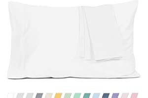 HOMTEC Pillow Cases, Standard Queen Size Cotton Percale Weave Pillowcases, Pre-Shrunk Breathable and Hypoallergenic Pillowcases, Set of 2 (2 Piece Standard/Queen 20 Inch x 30 Inch, White)