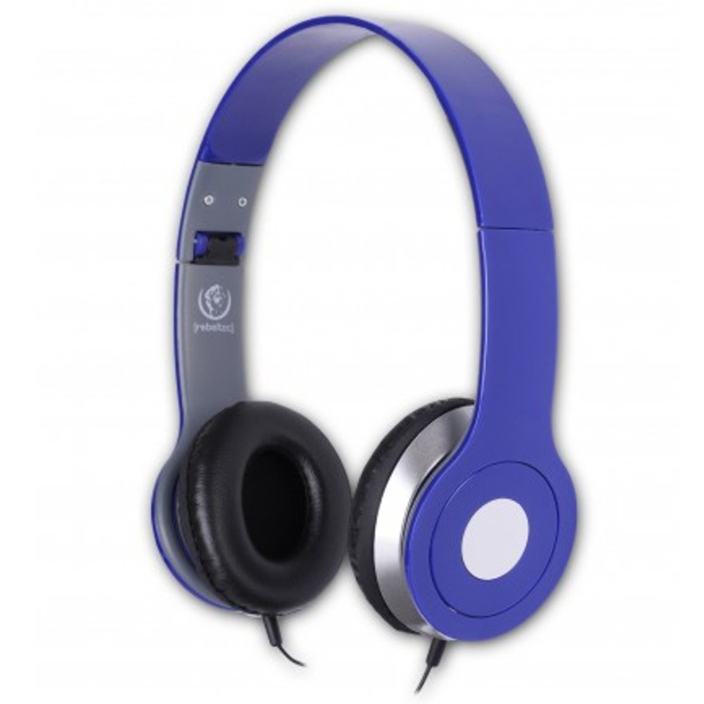 rebeltec City Stereo Headphones with Microphone Headset (Blue)