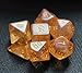 DND Polyhedral Dice Set RPG Dice Compatible Dungeons and Dragons Pathfinder,D&D,MTG,Table Game,Role Playing Game Dice Orange Transparent Dice with Color Changing Glitter
