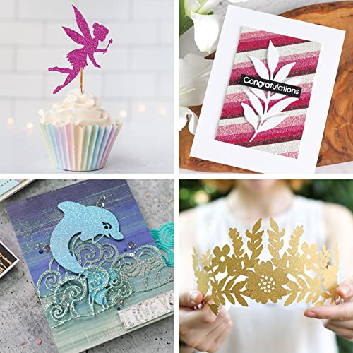 Koogel Glitter Cardstock Paper, 36 Sheets Sparkly Paper A4 Premium Craft Cardstock 18 Colors for Cricut Card Making Paper Crafting Scrapbook 250GSM