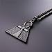 U7 Men's Pyramid Ankh Cross Pendant Vintage Black Gun Plated Rhinestone Inlaid Egyptian Jewelry