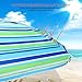 HOMEMAXS 6.5 Feet Sand Anchor Beach Umbrella UPF100+, Portable Outdoor Sun Umbrella with Carry Bag for Outdoor Patio, Blue/Green