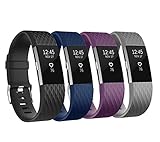 For Fitbit Charge 2 Bands, Adjustable Replacement Bands with Metal Clasp for Fitbit Charge 2 Wristbands Special Edition Black Grey Navy Plum Small