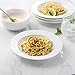 Sweese 1202 Porcelain Rim Soup Bowls - 8 inches for Pasta, Salad and Soup, Plaid Pattern - Set of 4, White