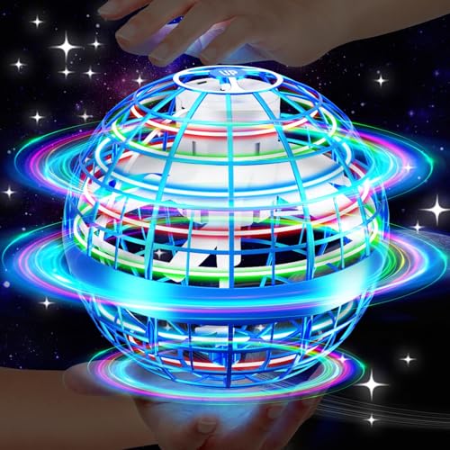 Vantexi Flying Orb Ball Toy,2025 Upgraded Parachute LED,Magic Hand Controlled Mini Galaxy Hover Ball,Cosmic Globe Boomerang,Cool Christmas Birthday Gift for 6 7 8 9 10+ Year Old Boys Girls-Bright Blue