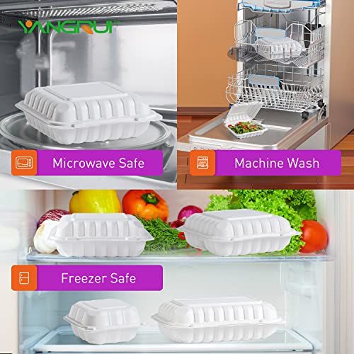 YANGRUI To Go containers, 100 Pack 9 x 9 Inch 41 OZ Shrink Wrap