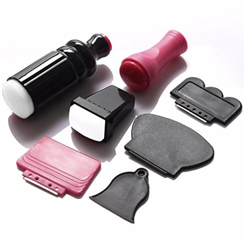 Large Small Scraper Nail Art Stamping Plate & Double Ended Stamper Image Tool