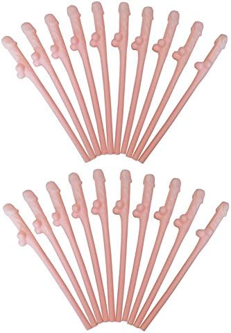 UMaster Party Drinking Straws for Bachelorette Party Girls Night Out Hen Party Supplies (Nude)
