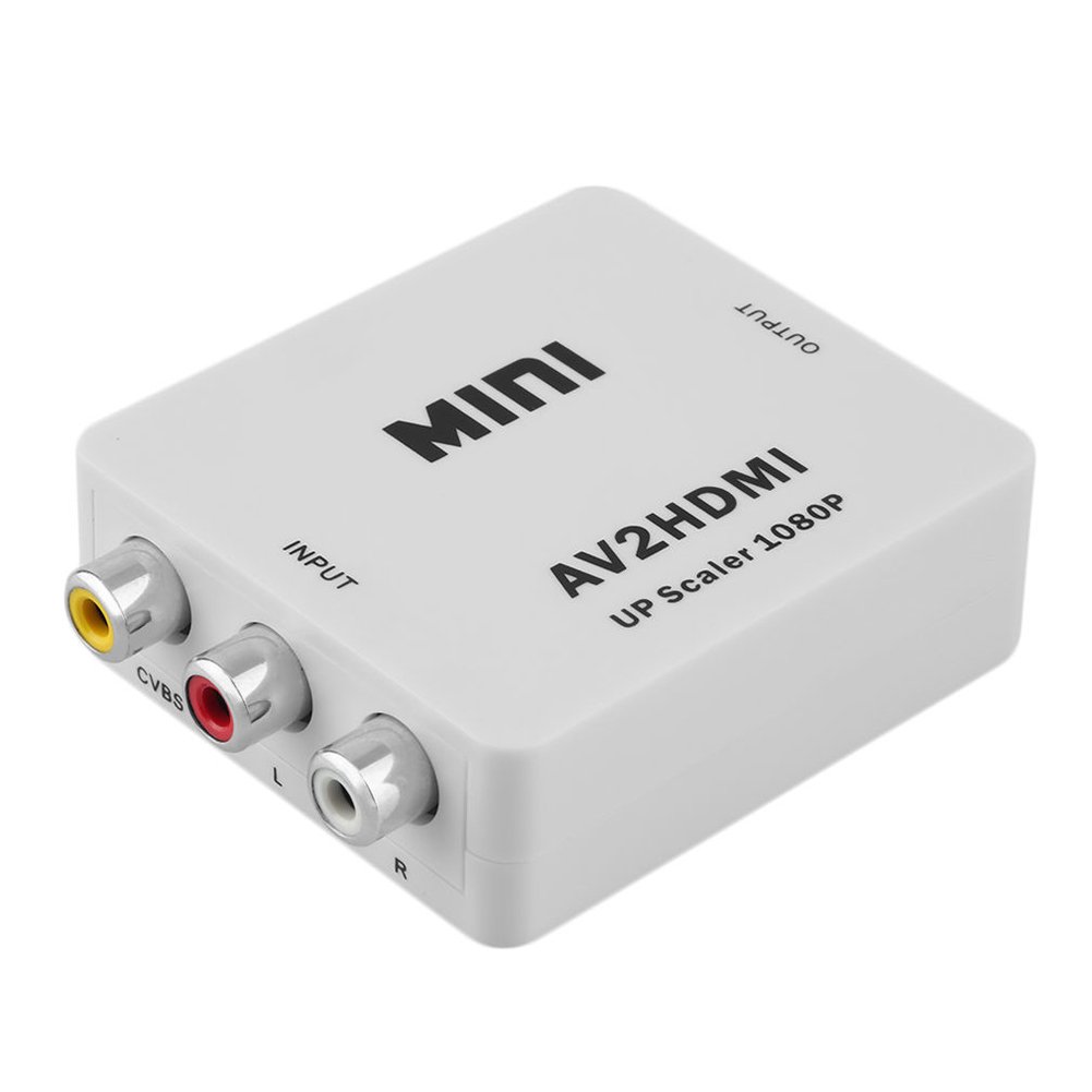 RGBS AV/RCA to HDMI, AV2HDMI Adapter AV CVBS Composite to HDMI Video Audio Converter 1080P Support PAL/NTSC Format for PS2, PS3, Set Top TV Box, STB, VHS, Camera, DVD
