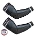 Padded Arm Sleeves, Compression Elbow Protection with Non-Slip Sweat-Resistant Design for OCR, Baseball, Football, Ideal for Men, Women and Youth, Medium, Black/Gray