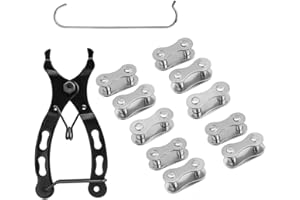 Yakamoz Bicycle Chain Repair Tool Set, Bike Chain Tool with 10Pairs Quick Reusable Master Link Single Speed Chain Joint Conne