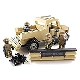 Desert Army Pickup Truck and US Marines - Military Building Block Toy