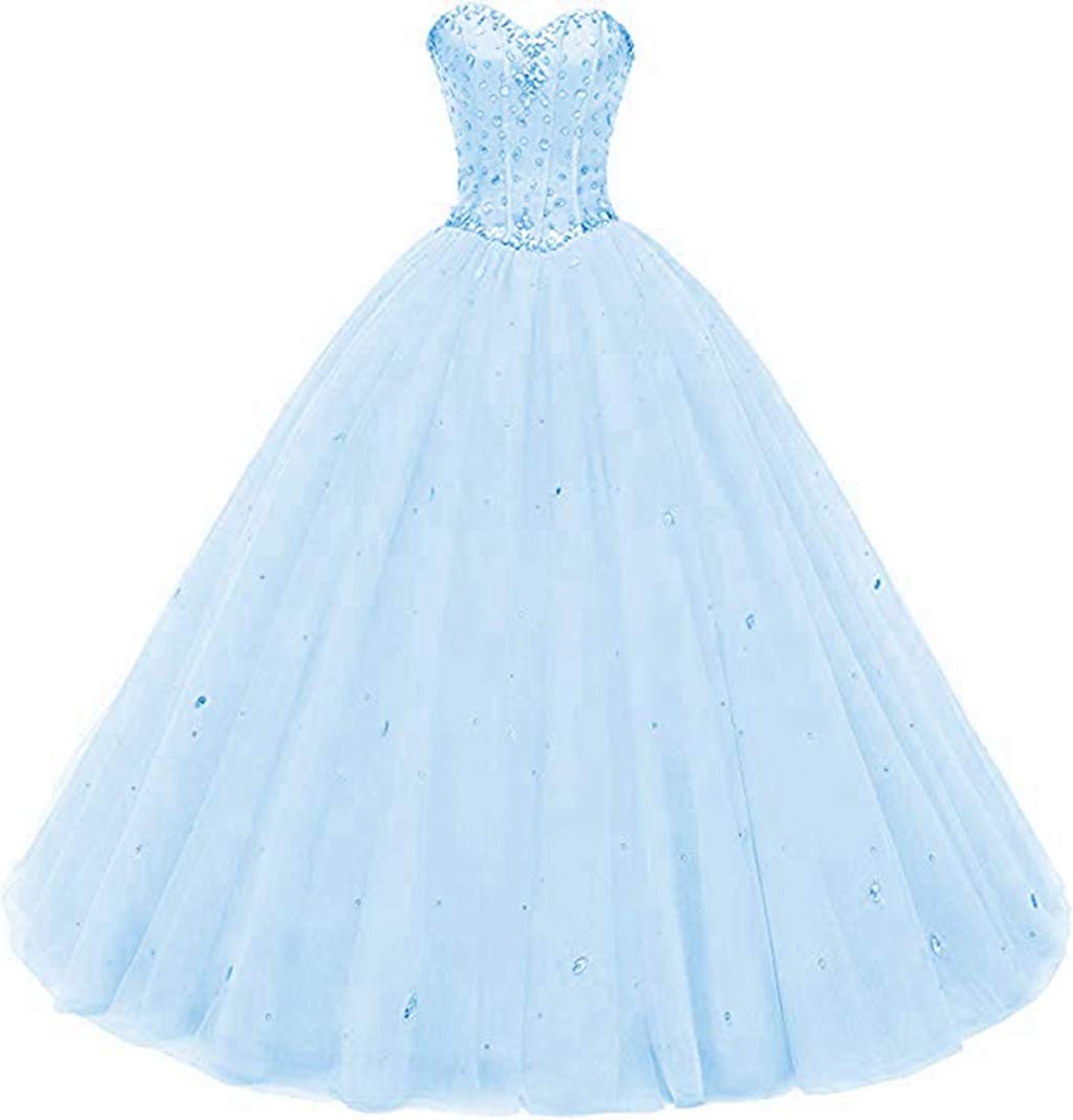 Sky Blue Sweetheart Quinceanera Dress with Appliques Sweet 16 Dress Ball Gown  Y1872 main image 1