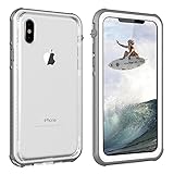 Vapesoon iPhone X Waterproof Case, Waterproof Shockproof Snowproof Clear Slim Armor Case for iPhone X（5.8inch ） (White/Clear)
