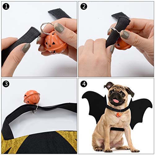 Legendog Halloween Costumes for Dogs, Dog Halloween Bat Costume for Dogs, Cool Pet Halloween Costumes for Dogs, Bat Wings for Dogs with Dog Leash and Pumpkin Bells