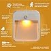 Beams MB720A 20 Lumen Amber LED Sleep Friendly Wireless Battery Powered Motion Sensing Nightlight, 1-Pack, White