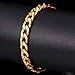 U7 Men 18K Gold/Rose Gold/Platinum Plated Classic Cuban Chain Bracelet , 8.3
