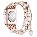 Simpeak Beaded Band Compatible with Apple Watch Series 10 (46mm) Series 9 8 7 (45mm) 6 SE 5 4 (44mm) 3 2 1 (42mm), Women Handmade Beaded Elastic Bracelet Compatible with iWatch 46mm 45mm 44mm 42mm