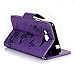 For Samsung Galaxy J3 2016 Wallet Case, Express Prime Case, Amp Prime Case, Natural Purple Luxury 3D Handmade Cover Embossed Butterfly PU Leather TPU Soft Bumper Kickstand Magnetic Credit Card Holders