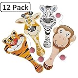 Zoo Animal Paddle Ball Game – Assorted Zoo Animal Shaped Paddle Ball Game – Great for Animal Themed Party Favors by Katzco