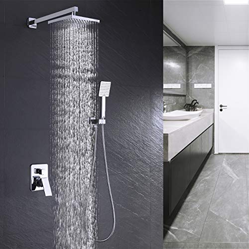 KES Shower System Rain Shower Head with Handheld Shower Faucets Sets